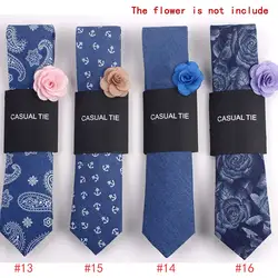 Новая мода для мужчин цветочный принт галстук костюм обтягивающие галстуки Тонкий хлопчатобумажный галстук для свадьбы Рождественская