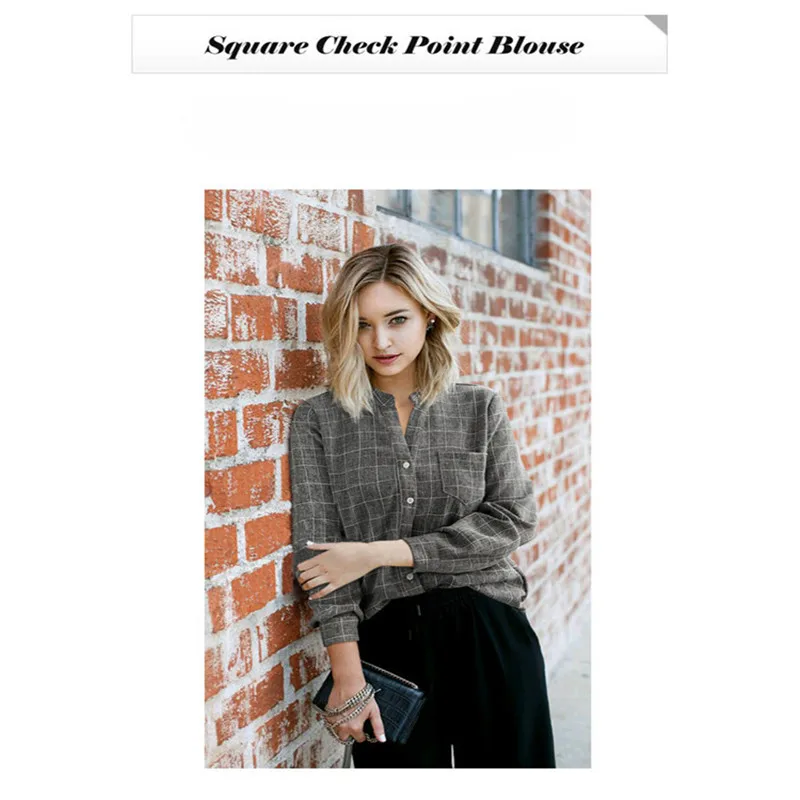 Blouse Women 2020 Autumn Casual Cotton Long Sleeve Plaid Shirt Plus Size Women Clothing Blusas Chemisier Femme ??????? ???????