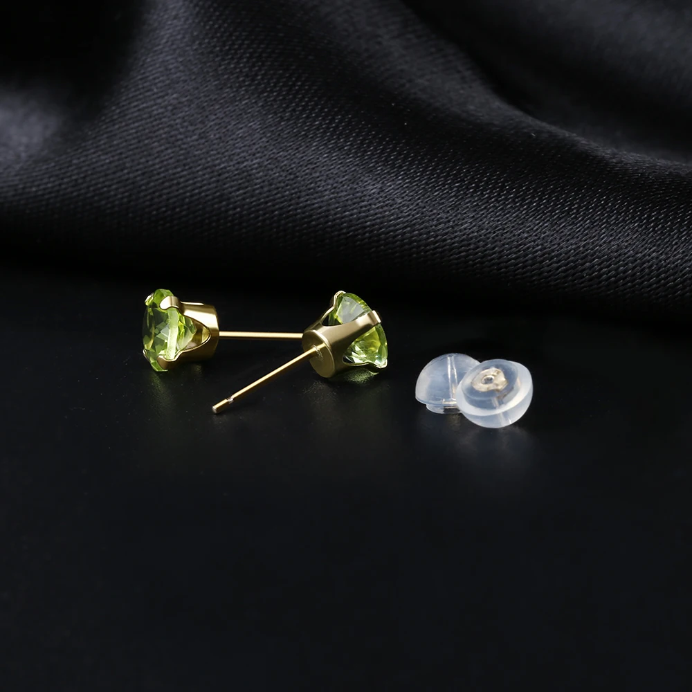 GemStoneKing 1 80 Ct круглые 6 мм натуральный Зеленый Перидот ювелирные изделия 14K желтое
