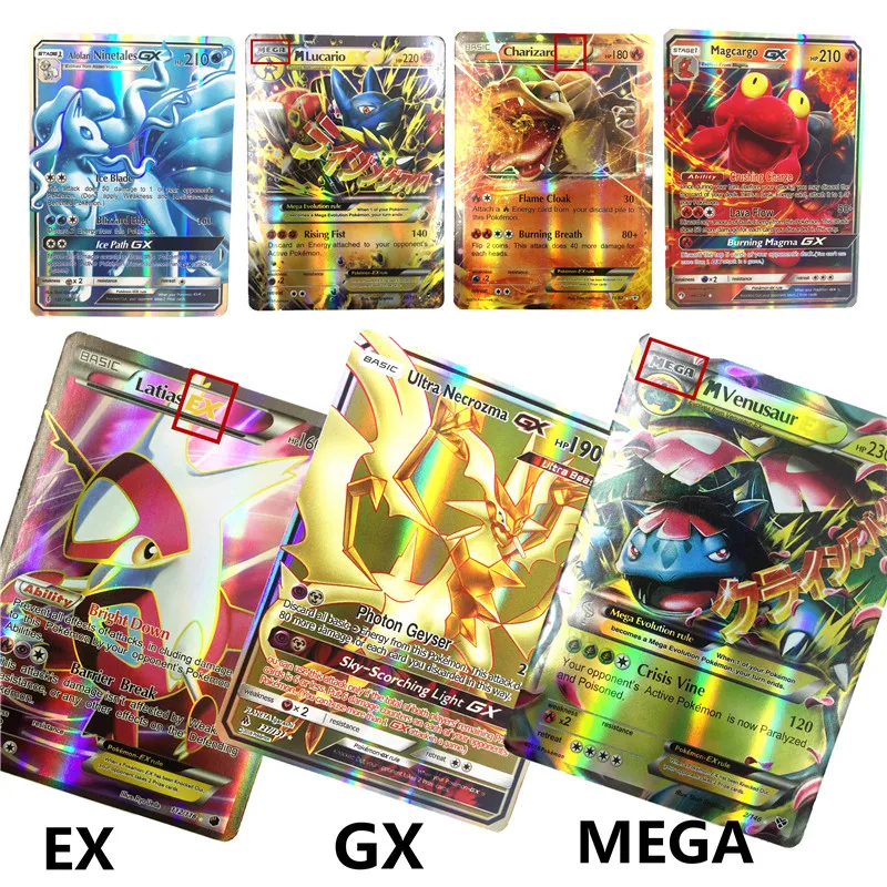 Горячая Распродажа GX EX Shining Pokemones карточные игры битва карт 25 50 100 шт торговые карты игры Детские игрушки