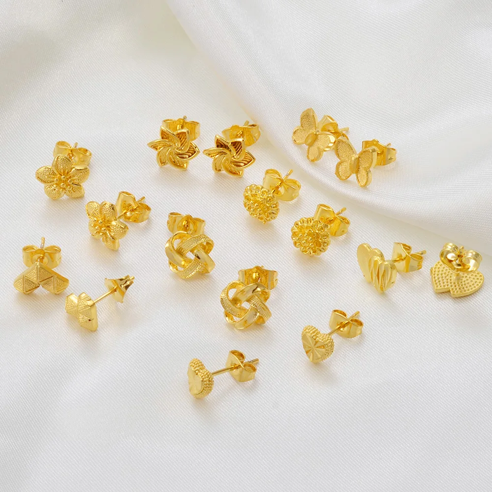 Gold Butterfly Earrings Studs