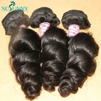 

Loose Wave Bundles 3 pcs Weft Natural Color Malaysian Hair Weaves Remy Hair Bundles 10-26 Human Hair Extension xcsunny