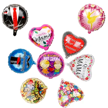 

1pc 18inch Printed Spanish mother Foil Balloons Mother's Day Heart Shape Helium Love Globos Decor Mama Balloon Gifts Balaos