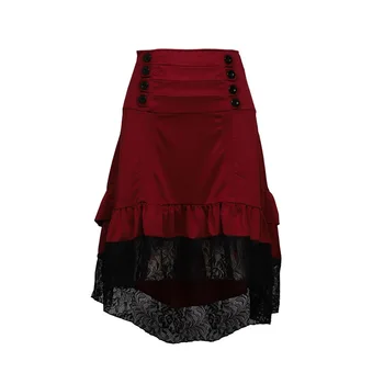 

2019 Halloween Lace irregular skirt autumn winter skirt knitted pleated skirt women High Waist Elascity Casual Party Skirt