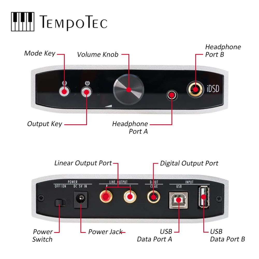  TempoTec Serenade iDSD USB DAC &Headphone Amplifier for PC MAC iPHONE Android 24bit/192khz DSD Supp