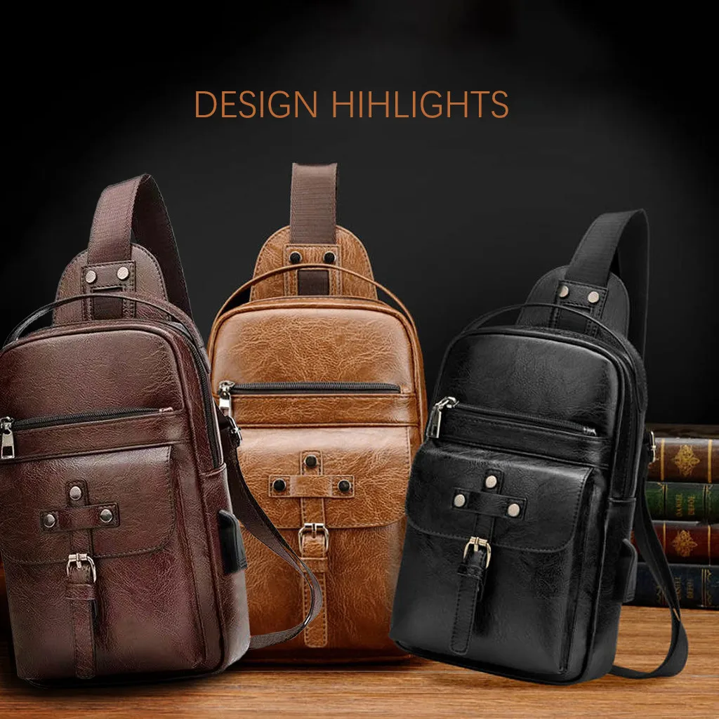 

MAIOUMY Men Vintage Waterproof Multifunction Outdoor Casual Messenger Bag Chest Bag men wallet travel accessories Dropshipping #