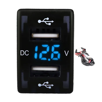 

Repairment Car Dual USB Port Charger Socket Outlet Voltmeter LED light Adapter LED Night Display Charging Accessories