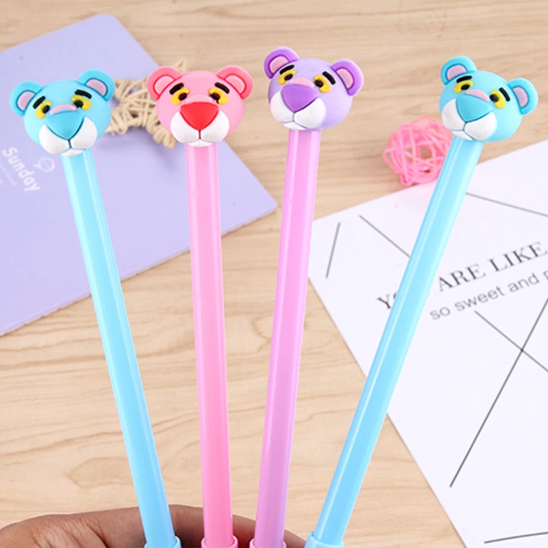

1 Piece Lytwtw's Korean Stationery Kawaii Cute Candy Color Pink Panther Tiger Pen Creative School Office Supplies Gel Pens Gift