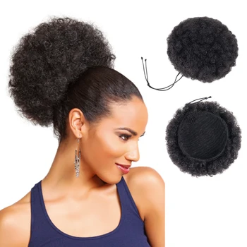 

Buqi Afro Ponytail Synthetic Chignon Hair Afro Buns Afro Adult Women Kinky Curly Chignon Fiber Afro Hair Accessorics