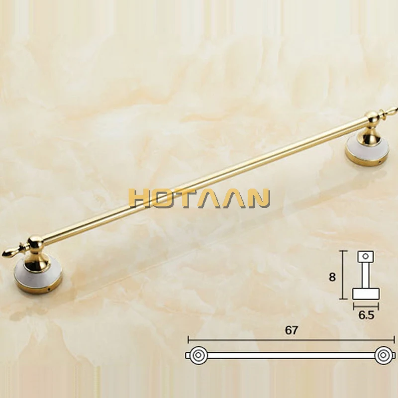 Настенный держатель для полотенец в стиле ретро с золотой поверхностью 60 см, вешалка для полотенец для ванной комнаты, аксессуары для ванной комнаты, вешалка для полотенец HYT-11896-G