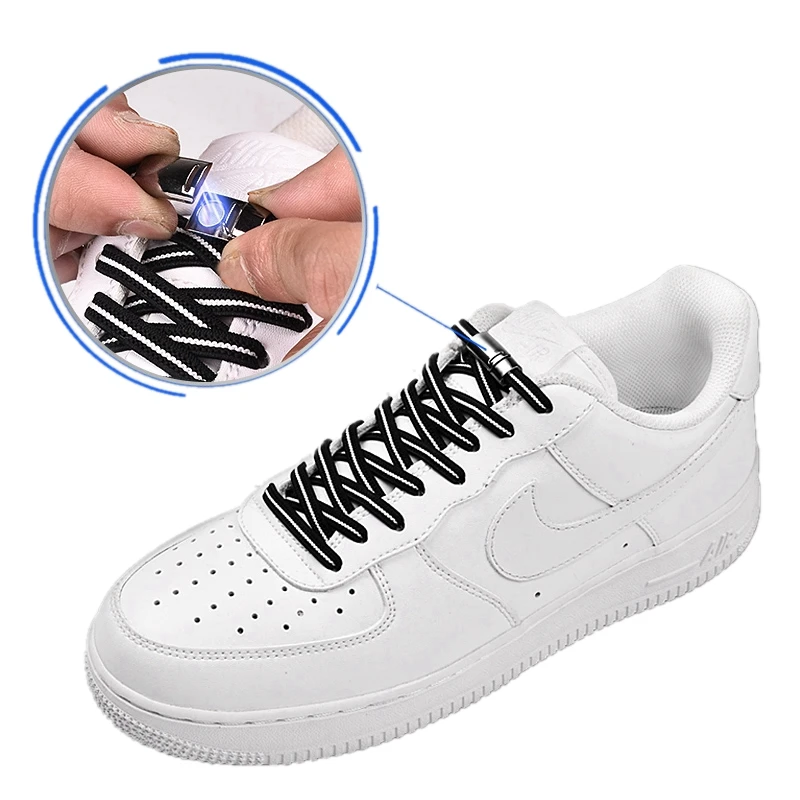 Elastic Shoelaces Sneakers Magnetic Metal-Locking Safety Quick Adult Child Leisure High-Quality