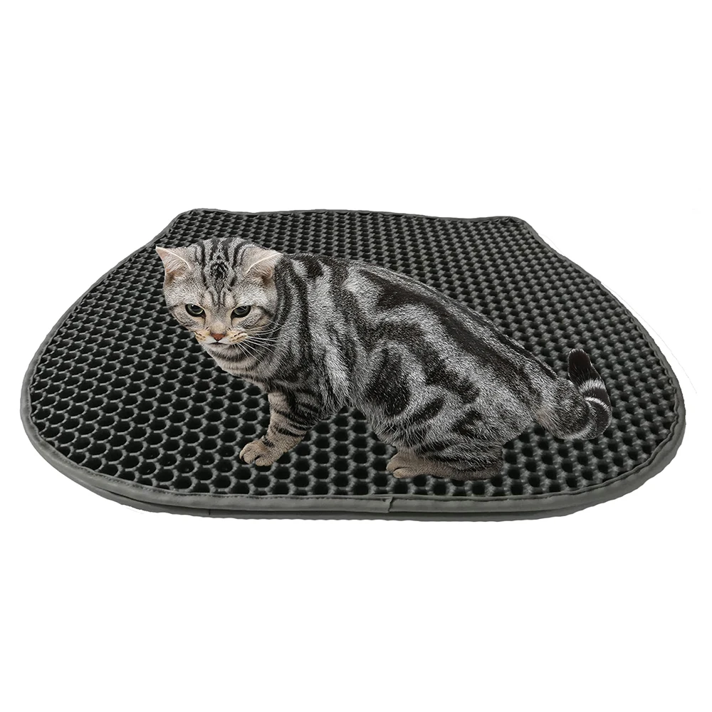 

New Double Layer Cat Litter Mat Cute Waterproof Pet Cat Litter Mat EVA Cat Litter Trapper Mat Pet Litter Clean Pad Pet Accessori