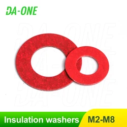 M2 M2.5 M3 M4 M5 M6 M8 Steel Flat Pad Insulation Ring Washers 100/500 Pcs Red Paper Meson Spacer Insulating Spacers for Computer