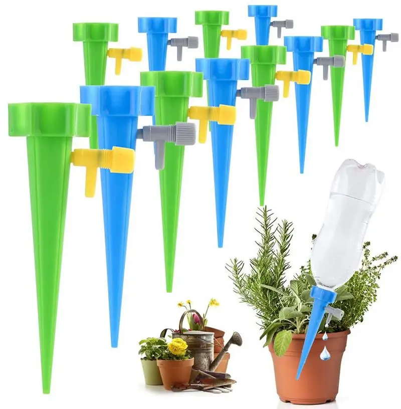 1/6/12PCS Auto Drip Irrigation Watering System Dripper Spike Kits Garden Automatic Plant Flower Waterer Self-Watering Tools