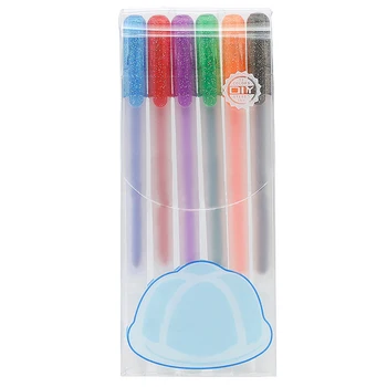 

6pcs 3D Glossy Kids Graffiti Fluorescent Card Making Neutral Assorted Color Ink Pen Set DIY Stationery Gel Gift Painting