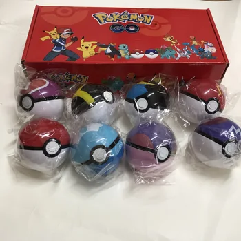 

8Pcs Pokeball+8Pcs Figures Original Box Pokemon Pikachu Toys Ball Cartoon Anime Model Toys for Children Collection Gifts