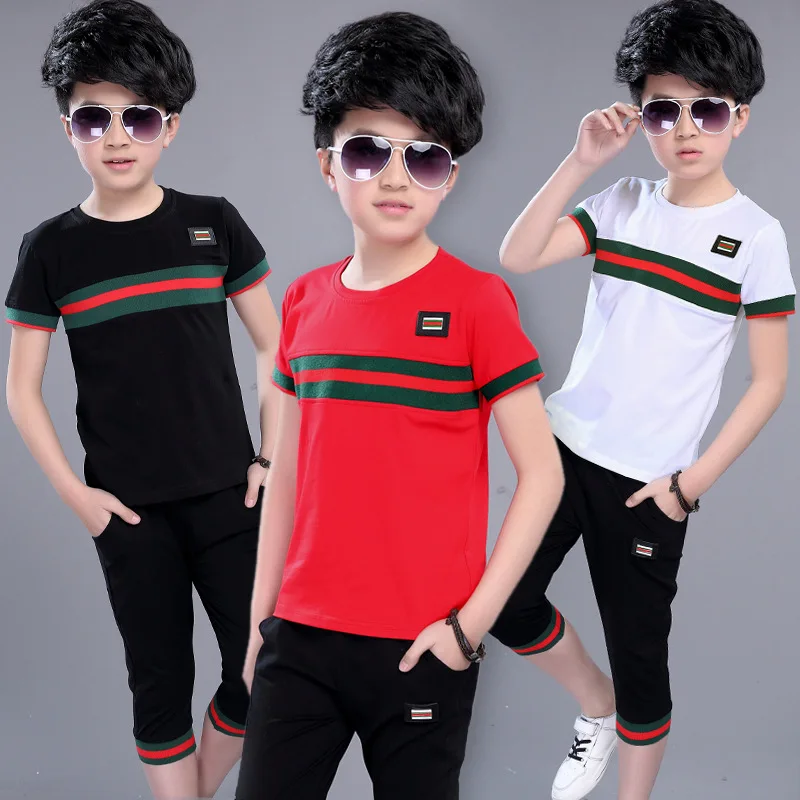 

New Style Childrenswear BOY'S Summer Wear GIRL'S Suit Short Sleeve Shorts Two-Piece Set Baby Young STUDENT'S Cotton Boy Summer