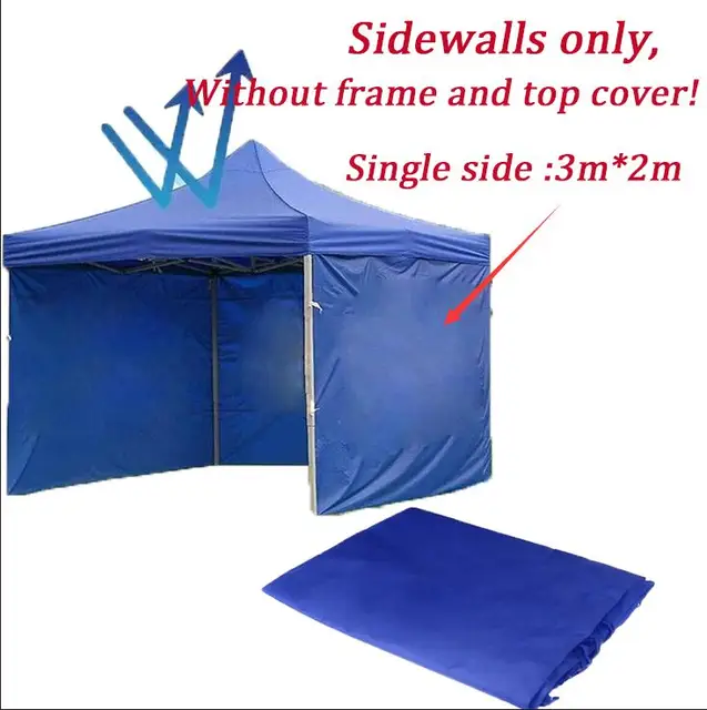 1Pcs Outdoor Gazebo Oxford Cloth Side Panel Folding Replacement Sidewall Tent for Garden BBQ Party No Frame Tent Accessories Blue sidewall 3mx2m