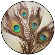 Круглые ковры с павлиньими перьями для гостиной, декоративные коврики для детской комнаты, коврики для спальни, современные коврики