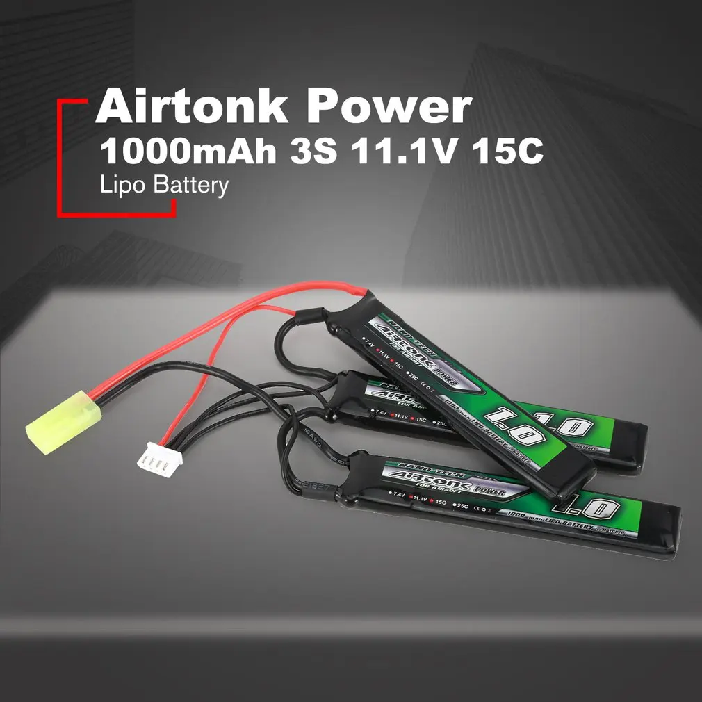 Airtonk power 7,4 V 1000mAh 15C 2 S/11,1 V 15C 3S Lipo батарея мини пробка из Тамия перезаряжаемая для игрушечное оружие подарок-игрушка для мальчика