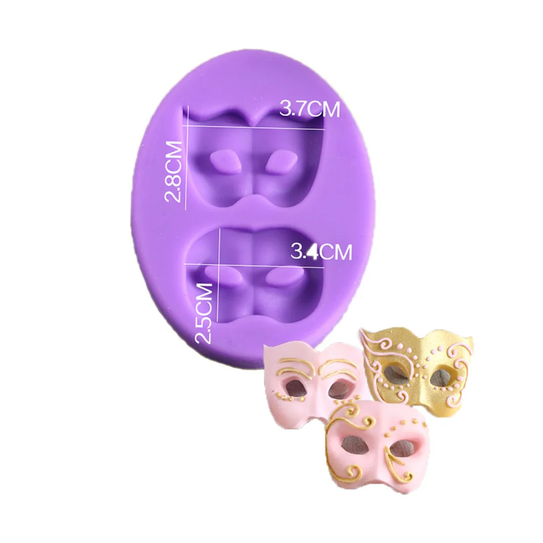 Ceramic Molds Dance Mask Silicone Resin Mould 3d Wall Panel Design DIY UV Concrete Jewelry Accessories Fondant Clay Mold