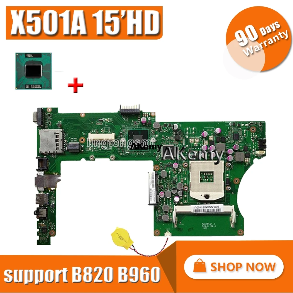 Оригинальная материнская плата для ноутбука For Asus X501A X401A REV2.0 15 6 дюйма HD Поддержка