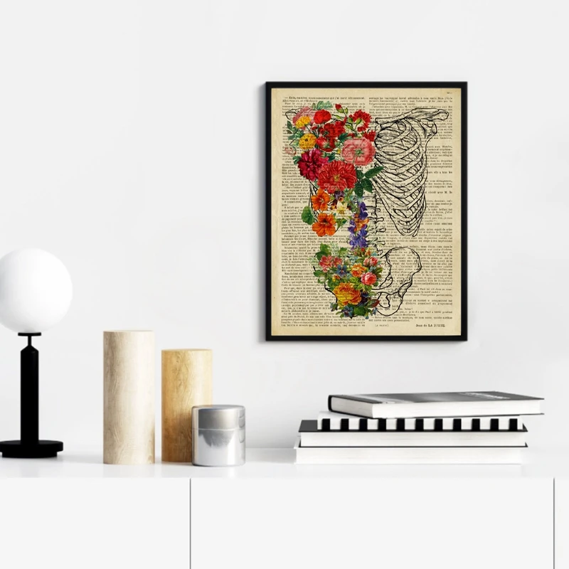 Skeleton Canvas Prints Office Decor