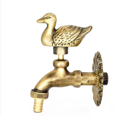 antique duck Наружный декоративный садовый кран в форме животного бибкок зеленый/античный латунный кран для швабра/садовый смеситель в форме животных - Цвет: antique duck