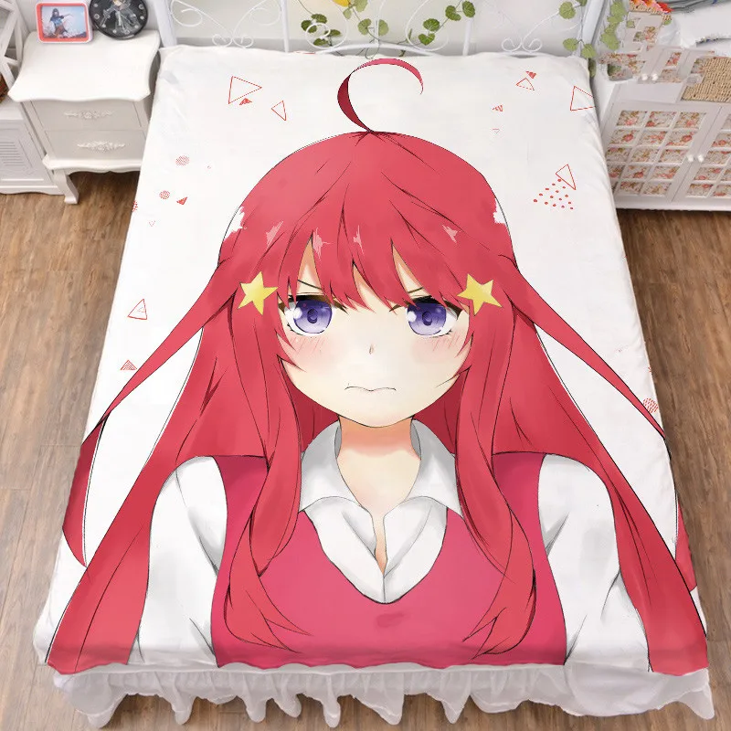 wdfdhj8 August Anime quintestinal quantuplets Nakano Nino Nakano Ichika одеяло летнее одеяло и кровать молочное волокно лист 150x200 см - Цвет: wdfdhj8
