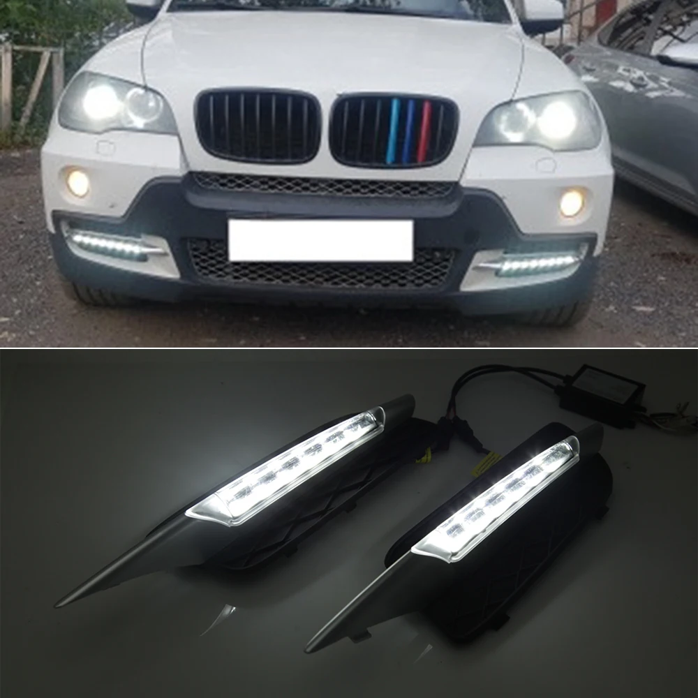 CSCSNL 2 шт. светодиодный дневные ходовые огни для BMW X5 E70 2007 2008 2009 2010 Габаритные