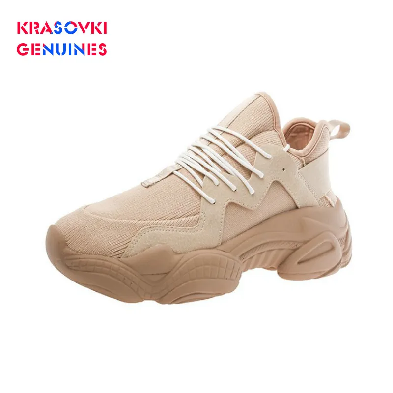 

Krasovki Genuines Sneakers Women Autumn Muffin Bottom Dropshipping Breathable Thick Bottom Round Toe Shallow Causal Women Shoes