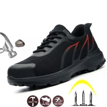 Повседневное Новые легкие дышащие прочные анти-прокол анти-статические защитные ботинки спортивные туфли мужские часы со стальной обеспечивают безопасность труда