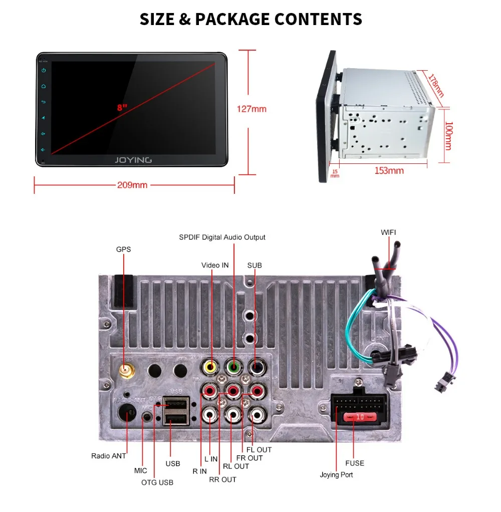 Perfect JOYING 2 din car radio  Android 8.1 For Toyota Corolla Octa Core 8"touch screen DSP Mirror link Split Screen Support DVR/OBD/SWC 22