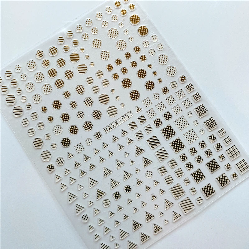 HANYI-190-199Agate, кристалл, натуральный камень, Золотая окантовка, 3D наклейка на ногти, наклейка для ногтей, украшение для ногтей, украшение для ногтей - Цвет: HAXX-057