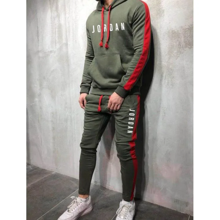 

Tracksuit Men Set Men Tracksuit Hoodie Set 2 Pieces Pullover Patchwork Hooded Sweatshirt Sweatpant Sets Track Suit Men