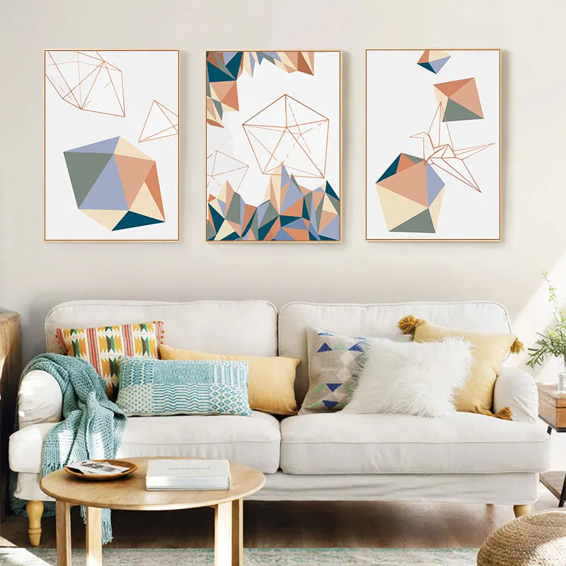 

Abstract Canvas Painting Geometric Veins Wall Art Pictures Nordic Pop Poster Printing For Home Decor Living Room Home Decoration