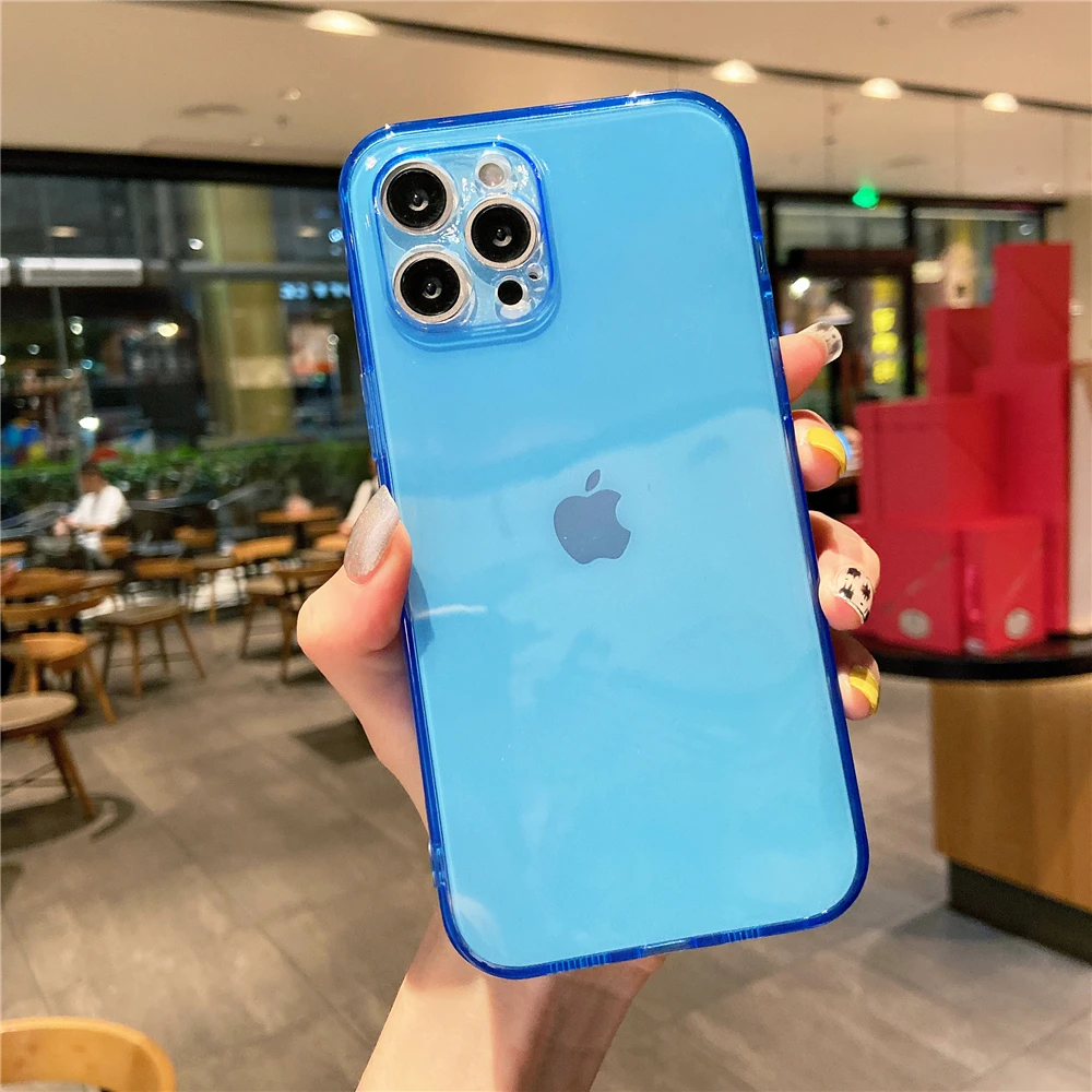 Vibrant Neon Clear Candy Color Silicone Case - Slim & Soft Design