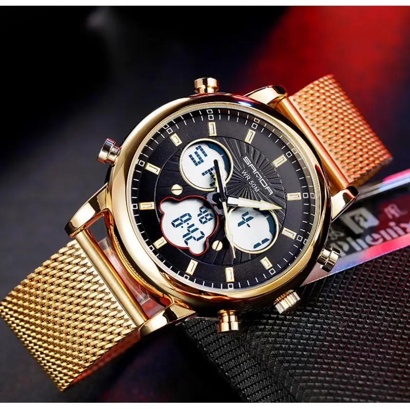 Hot Sale  Sanda New Men Watch Fashion Sports Multifunction Led Electronic Watch Couple Popular Men Women Wate
