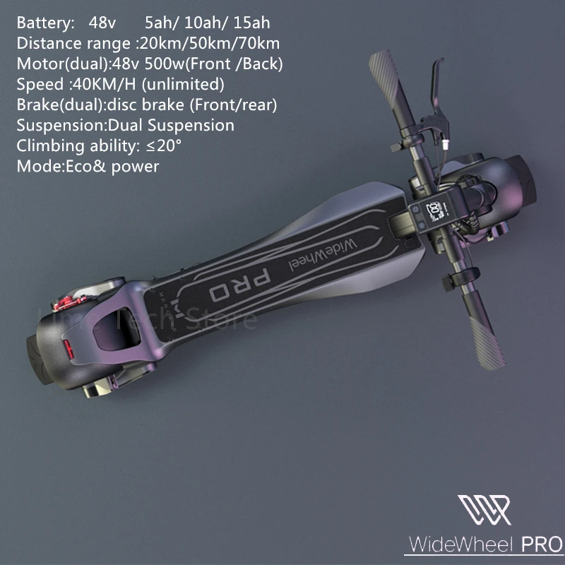 Новые Mercane WideWheel Pro Kickscooter 48V 1000W 40 км/ч Smart Электрический скутер с двумя двигателями и дисковый тормоз Ховерборд