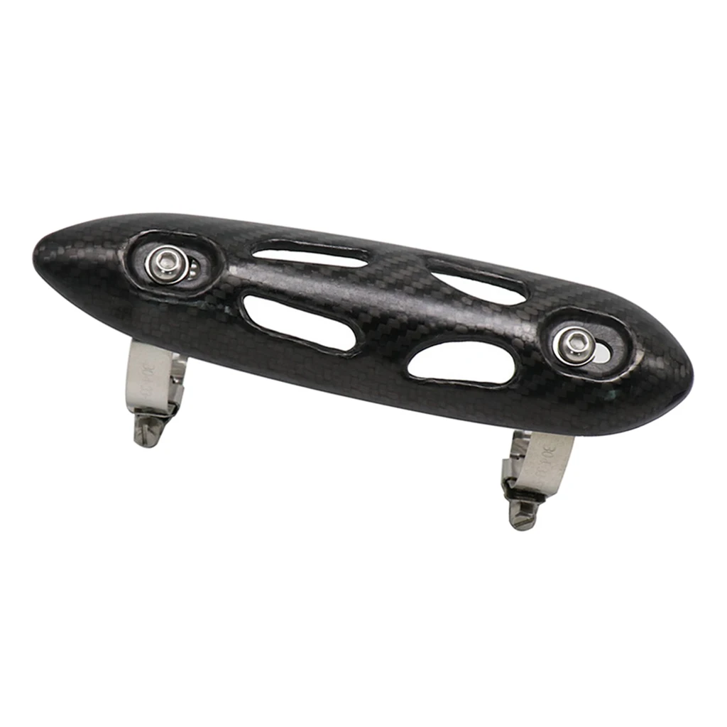 Universal Carbon Fiber Exhaust Heat Shield, Motorbike Exhaust Muffler Silencer Pipe Heat Insulation Cover Guard (Black)