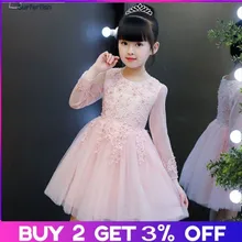 Surferfish/Детское платье для девочек; вечерние платья с длинными рукавами; праздничная одежда для свадьбы; торжественное платье; вечерние платья принцессы из тюля на День Святого Валентина; От 4 до 12 лет