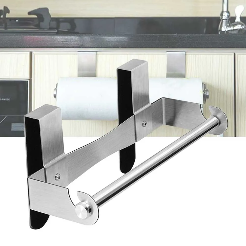 

Punch Free Kitchen Detachable Single Layer Bathroom Stainless Steel Home Anti Slip Lining Design Card Slot Towel Rack Hanging