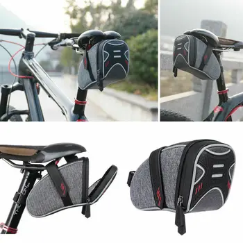

Bicycle Bag Rainproof Saddle Bag Reflective Rear Seatpost Bike Bag Black