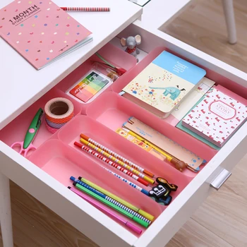 

Drawer Organizers Plastic Desktop Sundries Cosmetic Container Make Up Storage Box Multifunction Home Kitchen Storage Accessories