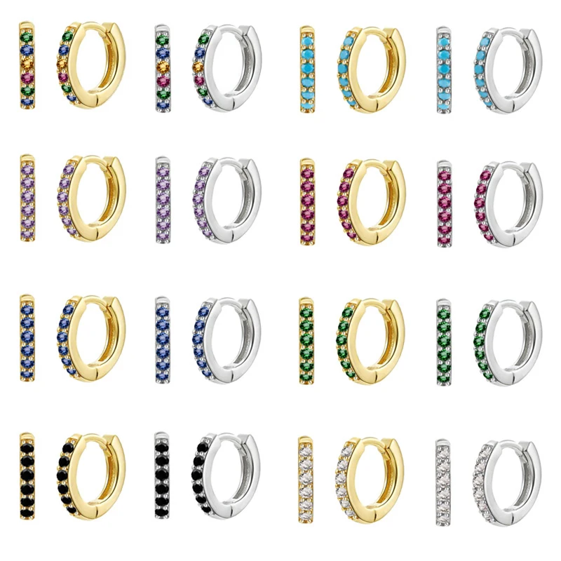 Ofertas Especiales Canner todo-Partido de lujo Huggies pendiente de Plata de Ley 925 Pendientes de botón Pendientes Plata 925 Micro-con incrustaciones de pendiente del aro Zirconia para las mujeres GR6JeK6aDBB
