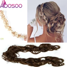 Модные термостойкие волокна женские черные коричневые резинки вьющиеся шиньон UPDO синтетические шиньоны булочки для наращивания волос