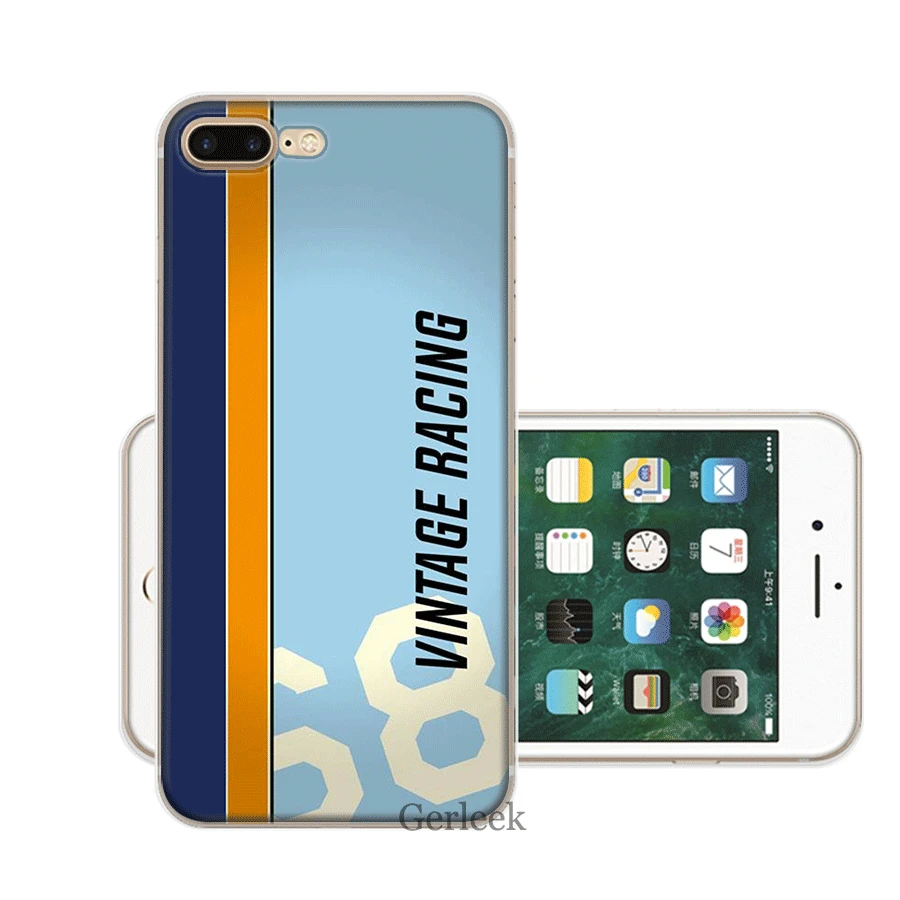 Чехол для iPhone 6 для мобильного телефона 6s 7 8 P Lus XR X XS Max 5 5S SE, Жесткий Чехол для Ford Галф Racing, защита корпуса автомобиля