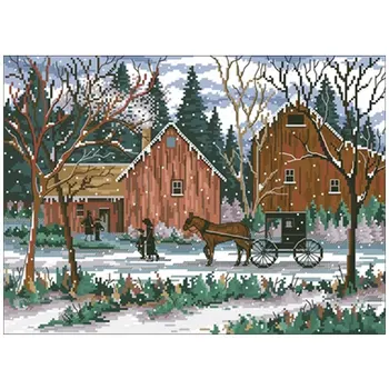

Snowy sunday patterns Counted Cross Stitch 11CT 14CT 18CT DIY Chinese Cross Stitch Kits Embroidery Needlework Sets