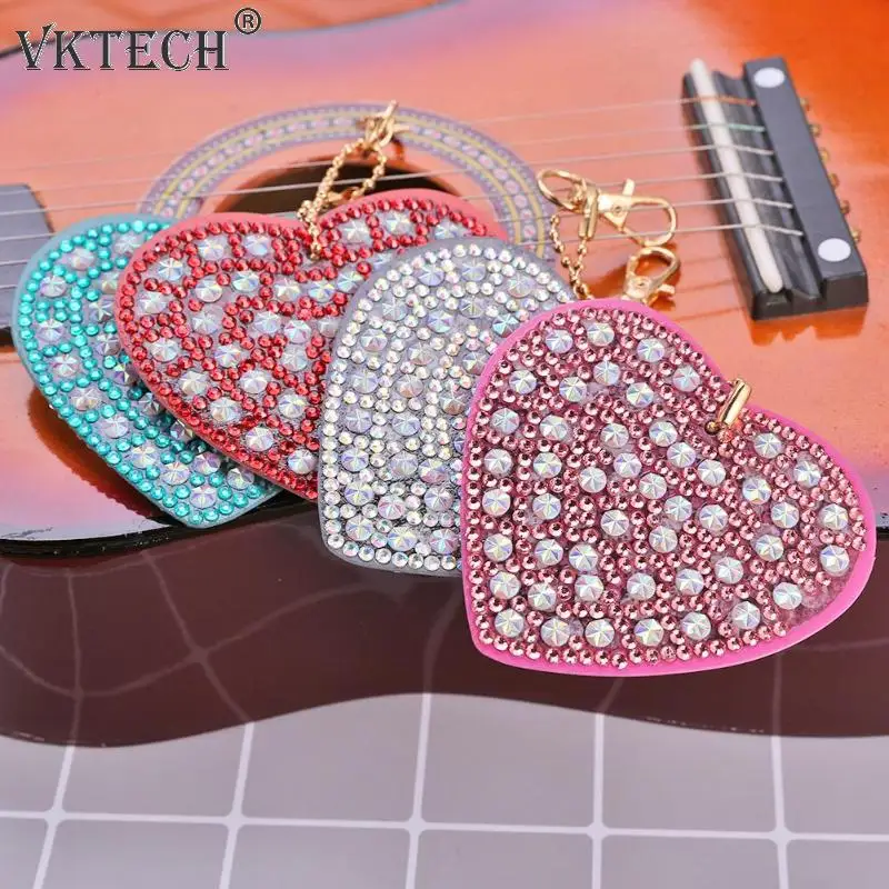 4 шт. DIY полная дрель Алмазная картина брелок специальная цепочка для ключей в форме сердца подарки женщина девушка кольцо для ключей Набор для вышивки