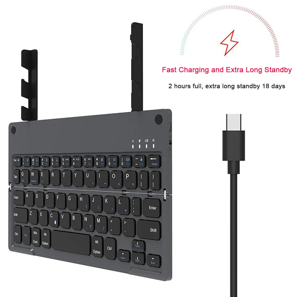 B048 офисная Bluetooth клавиатура ультра тонкая дорожная эргономичная складная домашняя универсальная ABS с подставкой для планшета Беспроводная портативная